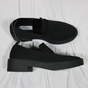 Steven New York “Brynn” Black Knit Slip-On Loafers Shoes Size 8 NWOB